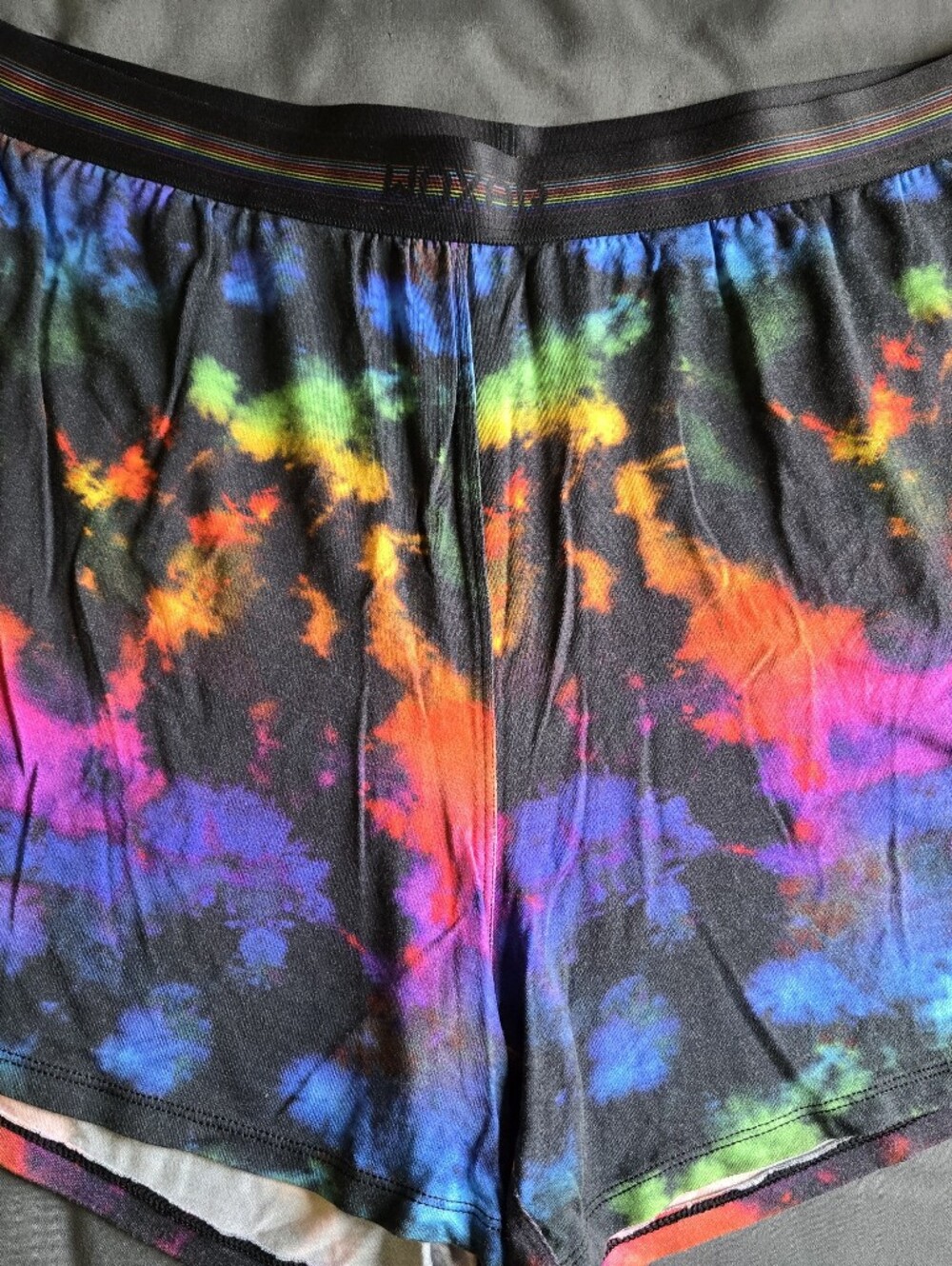 Woxer Dreamer Black Rainbow Tie-Dye Women’s Shorts Large